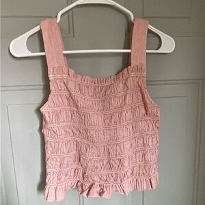Everlane Pink Textured Crop Top